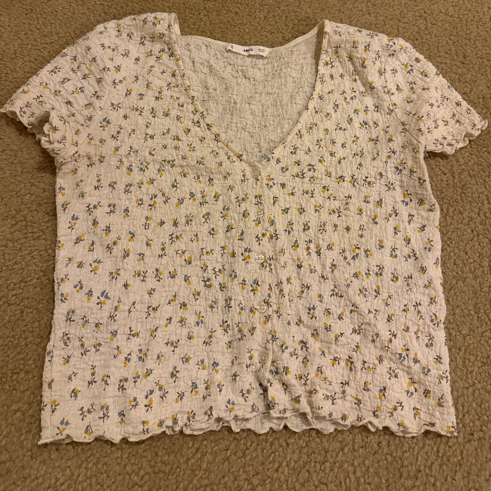 MNG White floral tee